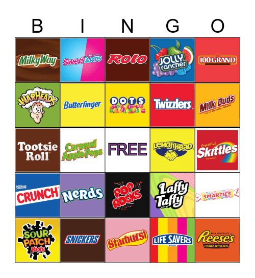 Halloween Candy Bingo Card