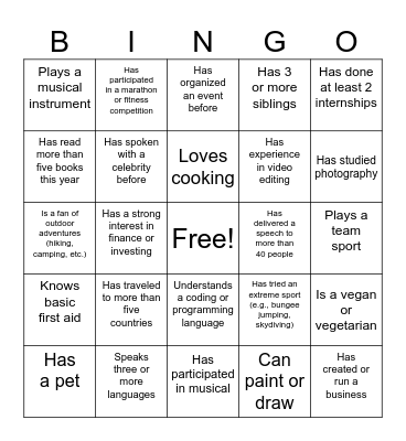 Mastermind Bingo Card