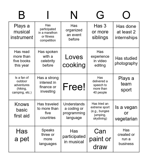 Mastermind Bingo Card