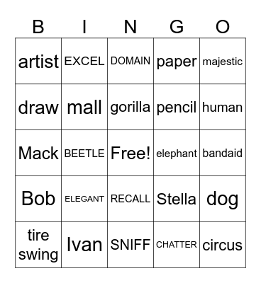 IVAN - VOCABULARY Bingo Card