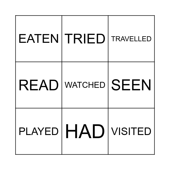 HAVE YOU EVER... Bingo Card