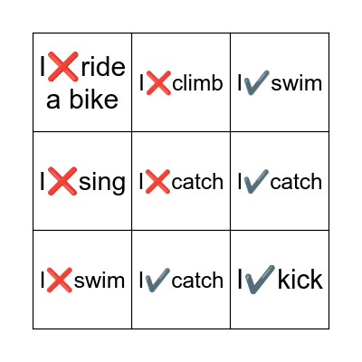 can\can't Bingo Card