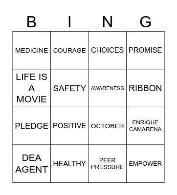 Red Ribbon Bingo Card