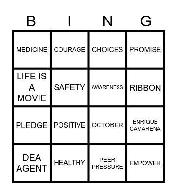 RED RIBBON WEEK Bingo Card