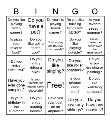 Division 5 Bingo! Bingo Card
