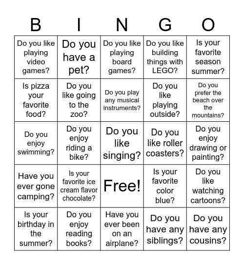 Division 5 Bingo! Bingo Card