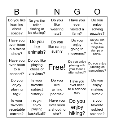 Division 5 Bingo! Bingo Card