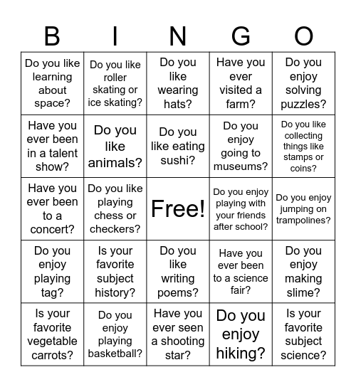 Division 5 Bingo! Bingo Card