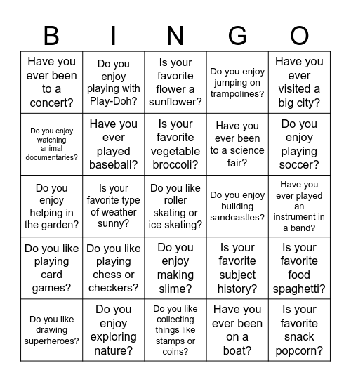 Division 5 Bingo! Bingo Card