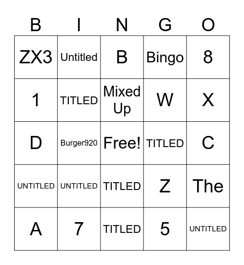 The Untitled Bingo Card
