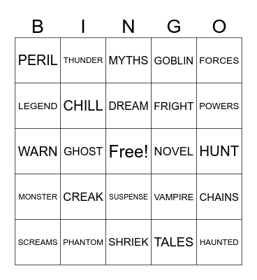 Spooky Stories BINGO Card
