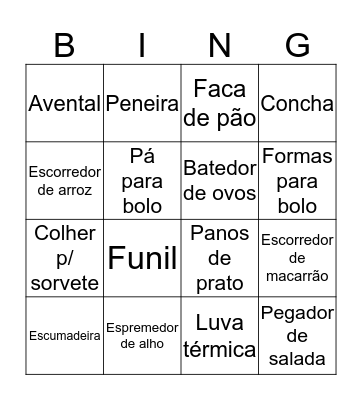 Chá de Cozinha Felipe e Thais Bingo Card