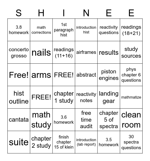 APT APT APT APT Bingo Card