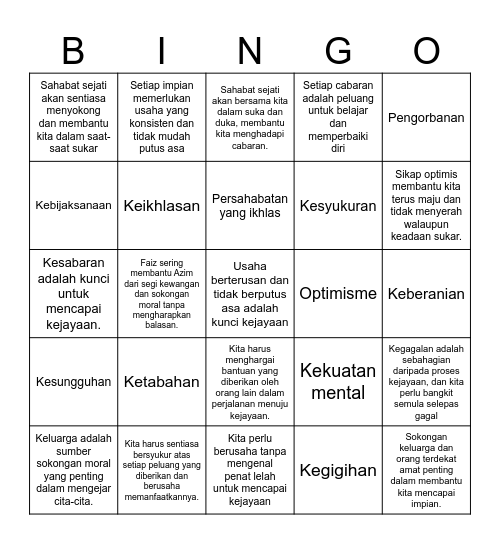 DESTINASI IMPIAN Bingo Card