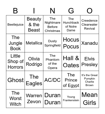 SPOOKY 16 BAR Bingo Card