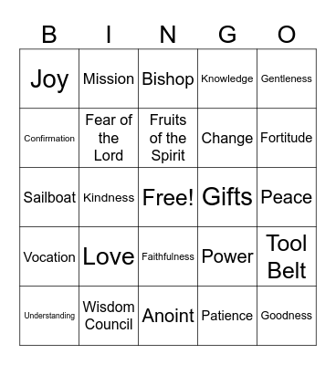 Gifts & Fruit of the Spirit Bingo Card