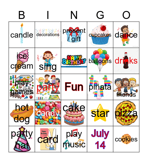 Birthday Bingo Card