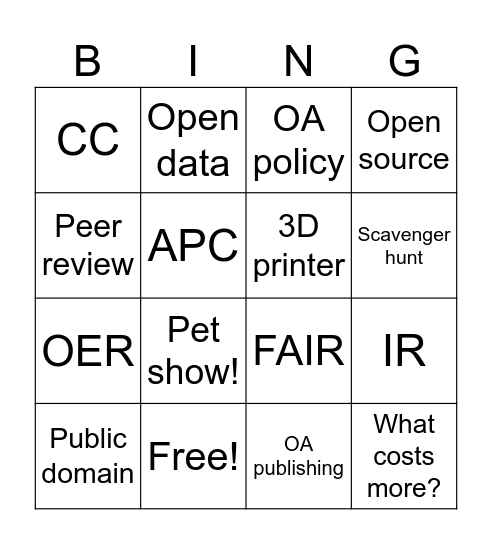 Open Bingo Card