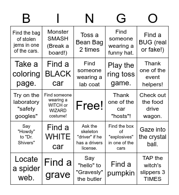 Trunk-or-Treat Bingo Card
