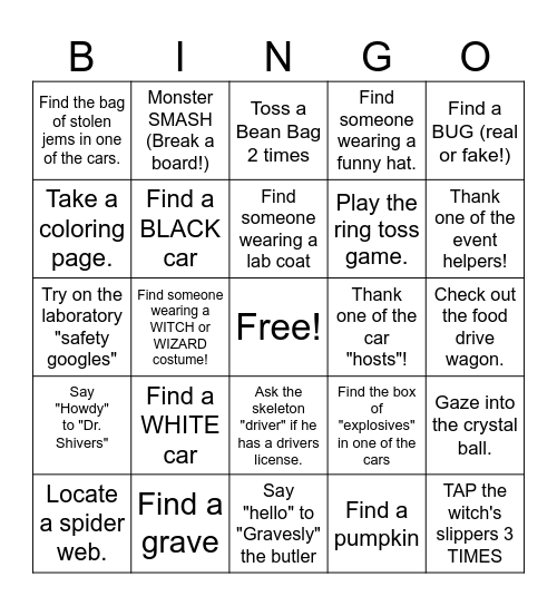 Trunk-or-Treat Bingo Card