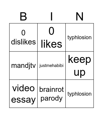 yt bingo Card