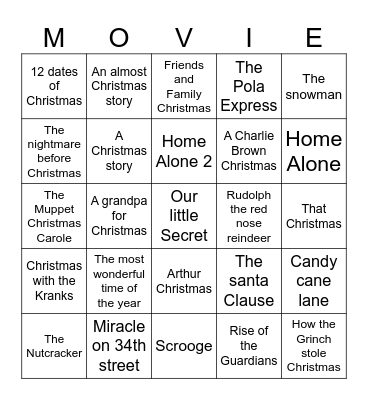CHRISTMAS BINGO Card