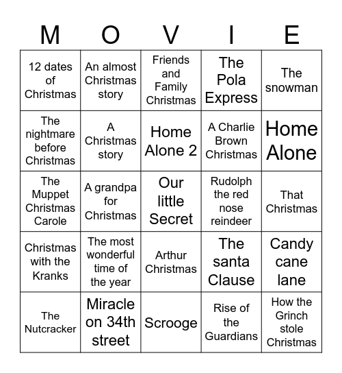 CHRISTMAS BINGO Card