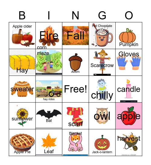 ENL Fall Bingo Card