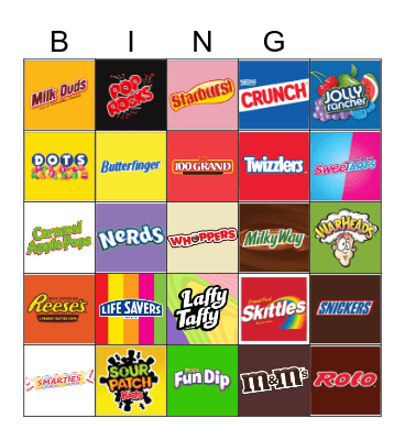 Halloween Candy Bingo Card