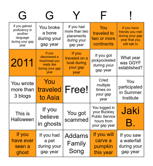 Spooky Bingo 2024 Bingo Card