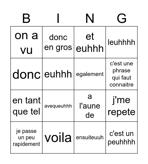 BING'OZZICONACCI Bingo Card