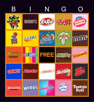 Halloween Candy Bingo Card