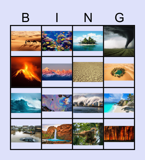 Geography and Natural Disasters Bingo Card