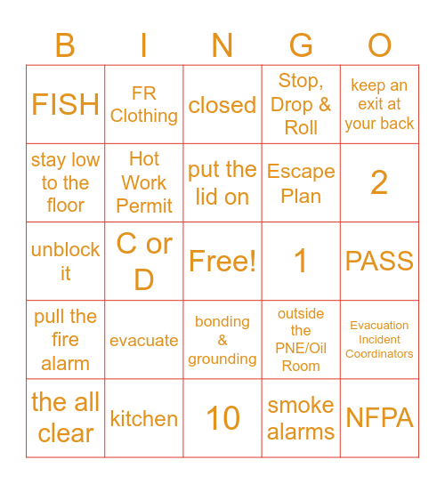 Fire Safety Month 2024 Bingo Card