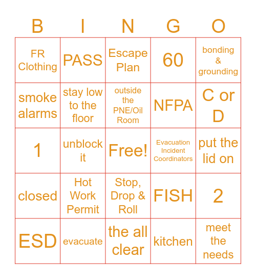 Fire Safety Month 2024 Bingo Card