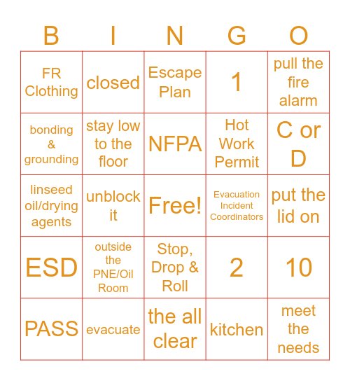 Fire Safety Month 2024 Bingo Card