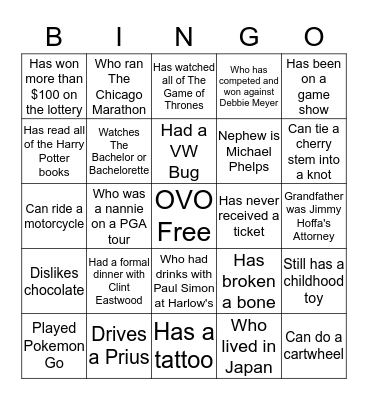 Staff BINGO 2 Bingo Card