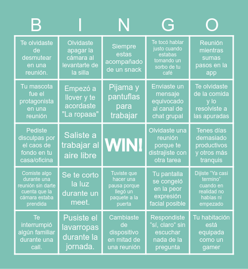 Kenility Bingo Card