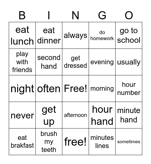 review Bingo Card