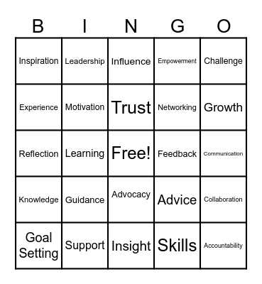 Mentorship Bingo Card