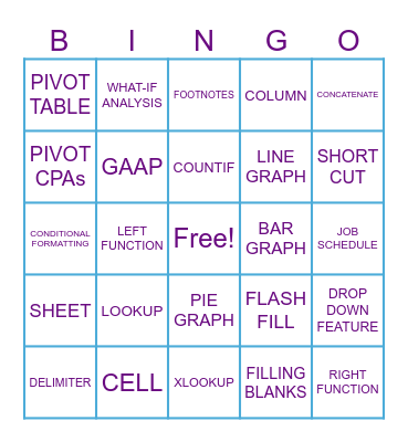 Excel Bingo Card