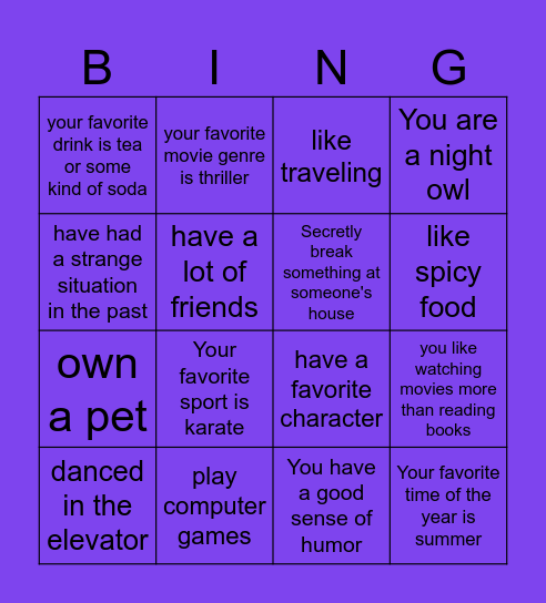 Bingo Card