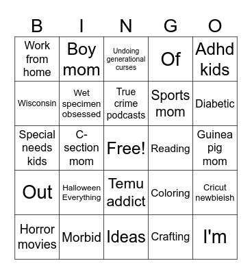 Get to know izzi Bingo Card