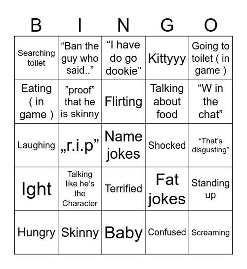 Case oh Bingo Card