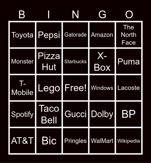 Guess the Logo Bingo Card