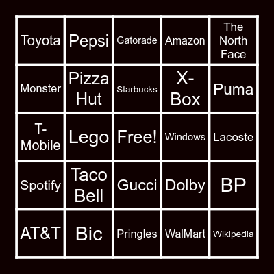 Guess the Logo Bingo Card