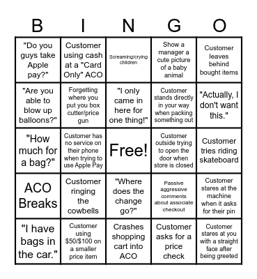 5B Bingo Card