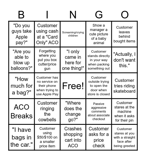 5B Bingo Card