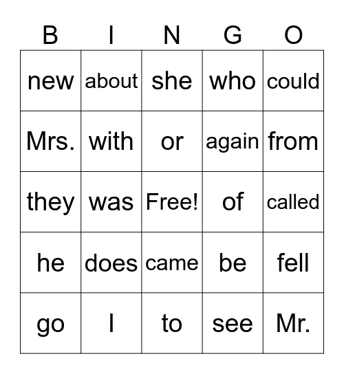 25 Bingo Card