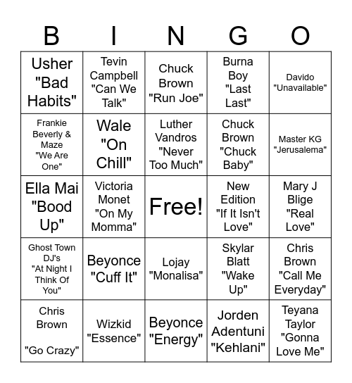Mix Bingo Card